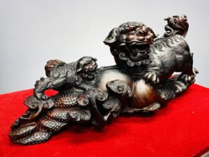 Nghê Mẫu Tử Bình Hồ Lô Gỗ Trắc