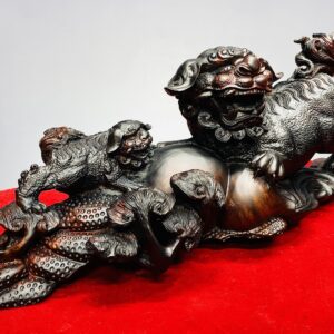 Nghê Mẫu Tử Bình Hồ Lô Gỗ Trắc