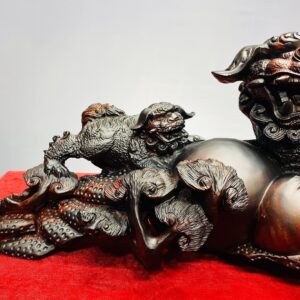 Nghê Mẫu Tử Bình Hồ Lô Gỗ Trắc