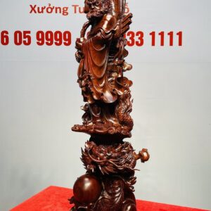 Đạt Ma Khất Thực Đứng Rồng Nhất Ngọc Gỗ Tử Đàn