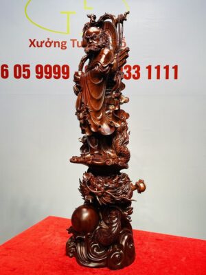 Đạt Ma Khất Thực Đứng Rồng Nhất Ngọc Gỗ Tử Đàn