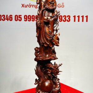 Đạt Ma Khất Thực Đứng Rồng Nhất Ngọc Gỗ Tử Đàn