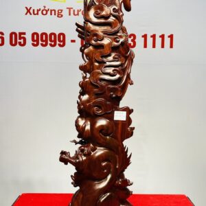 Đạt Ma Khất Thực Đứng Rồng Nhất Ngọc Gỗ Tử Đàn