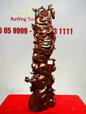 Đạt Ma Khất Thực Đứng Rồng Nhất Ngọc Gỗ Tử Đàn