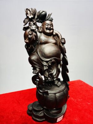 Di Lạc Vác Cành Đào Gỗ Trắc