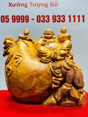 Di Lạc Nhị Tiểu Ngồi Bao Tiền Gỗ Nu Ngọc Am