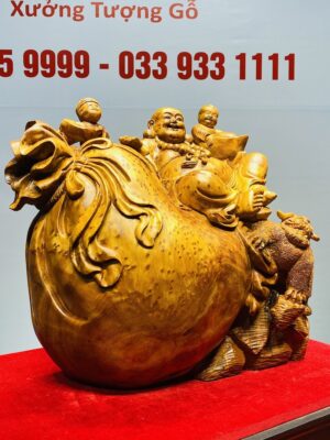 Di Lạc Nhị Tiểu Ngồi Bao Tiền Gỗ Nu Ngọc Am
