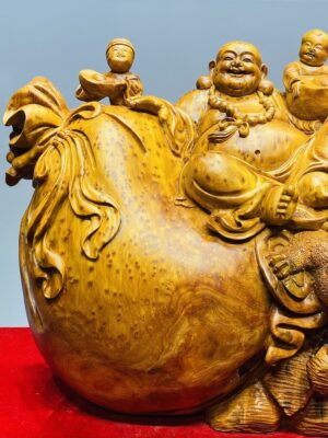 Di Lạc Nhị Tiểu Ngồi Bao Tiền Gỗ Nu Ngọc Am