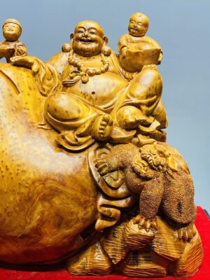 Di Lạc Nhị Tiểu Ngồi Bao Tiền Gỗ Nu Ngọc Am