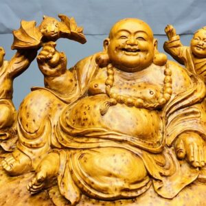 Di Lạc Tam Tiểu Ngồi Bao Tiền Gỗ Nu Ngọc Am