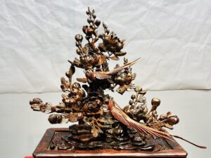 Chậu Hoa Phù Dung Chim Trĩ Gỗ Trắc