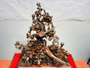 Chậu Hoa Phù Dung Chim Trĩ Gỗ Trắc