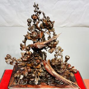 Chậu Hoa Phù Dung Chim Trĩ Gỗ Trắc
