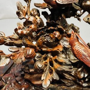 Chậu Hoa Phù Dung Chim Trĩ Gỗ Trắc