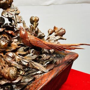 Chậu Hoa Phù Dung Chim Trĩ Gỗ Trắc