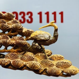 Bình tùng hạc gỗ hương.