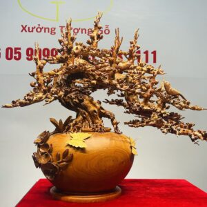 Bình Hoa Mai Gỗ Hương