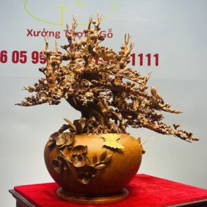 Bình Hoa Mai Gỗ Hương