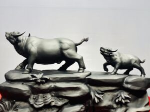 Trâu Mẫu Tử Gỗ Mun Sừng Khánh Hoà