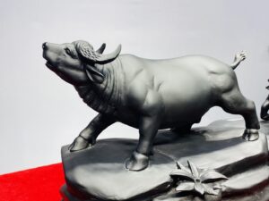 Trâu Mẫu Tử Gỗ Mun Sừng Khánh Hoà