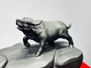 Trâu Mẫu Tử Gỗ Mun Sừng Khánh Hoà