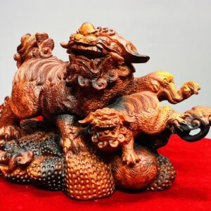 Nghê Mẫu Tử Gỗ Trắc