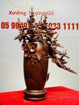 Bình Hoa Mai Gỗ Tử Đàn