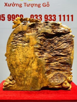 Di Lạc Tam Tiểu Vác Cành Đào Đứng Bao Tiền Gỗ Nu Ngọc Am