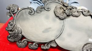 Khay Trà Nấm Linh Chi Gỗ Mun Sừng