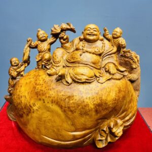 Di Lạc Tam Tiểu Ngồi Bao Tiền Gỗ Nu Ngọc Am