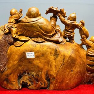 Di Lạc Tam Tiểu Ngồi Bao Tiền Gỗ Nu Ngọc Am