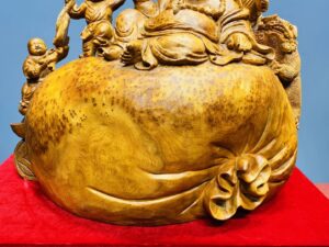 Di Lạc Tam Tiểu Ngồi Bao Tiền Gỗ Nu Ngọc Am