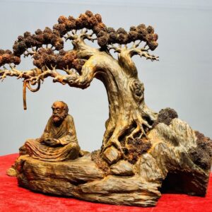 Đạt Ma Ngồi Thiền Dưới Cây Tùng Gỗ Trắc