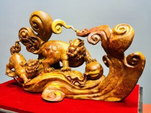 Song Nghê Vờn Cầu Gỗ Nu Hương