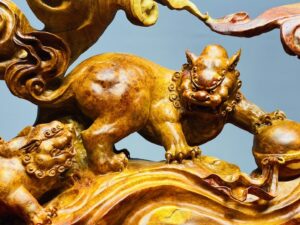Song Nghê Vờn Cầu Gỗ Nu Hương