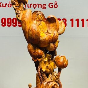 Phật Toạ Đài Sen Gỗ Hương