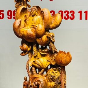 Phật Toạ Đài Sen Gỗ Hương