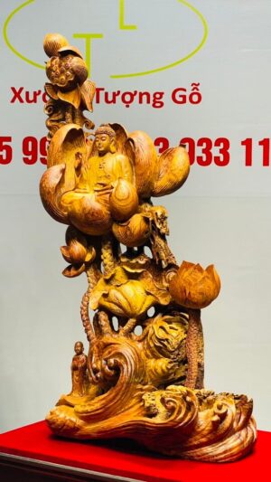 Phật Toạ Đài Sen Gỗ Hương