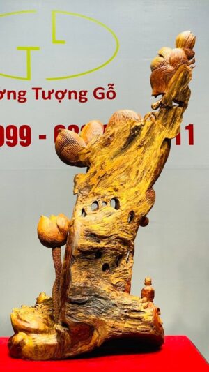 Phật Toạ Đài Sen Gỗ Hương
