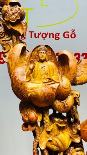 Phật Toạ Đài Sen Gỗ Hương