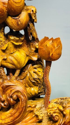 Phật Toạ Đài Sen Gỗ Hương