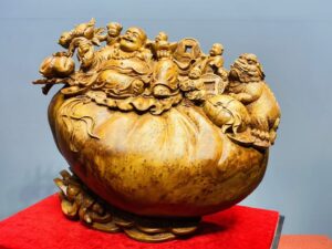 Di Lạc Ngũ Tiểu Nhất Nghê Ngồi Bao Tiền Gỗ Nu Ngọc Am