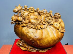 Di Lạc Ngũ Tiểu Nhất Nghê Ngồi Bao Tiền Gỗ Nu Ngọc Am