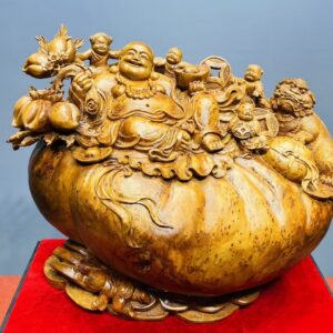 Di Lạc Ngũ Tiểu Nhất Nghê Ngồi Bao Tiền Gỗ Nu Ngọc Am