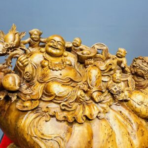 Di Lạc Ngũ Tiểu Nhất Nghê Ngồi Bao Tiền Gỗ Nu Ngọc Am
