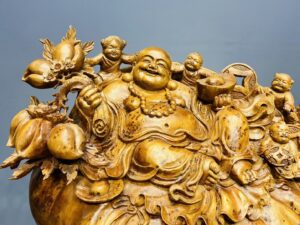 Di Lạc Ngũ Tiểu Nhất Nghê Ngồi Bao Tiền Gỗ Nu Ngọc Am