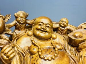 Di Lạc Ngũ Tiểu Nhất Nghê Ngồi Bao Tiền Gỗ Nu Ngọc Am