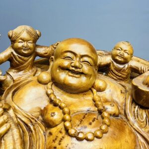 Di Lạc Ngũ Tiểu Nhất Nghê Ngồi Bao Tiền Gỗ Nu Ngọc Am
