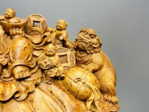 Di Lạc Ngũ Tiểu Nhất Nghê Ngồi Bao Tiền Gỗ Nu Ngọc Am