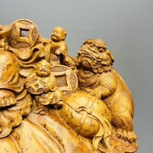 Di Lạc Ngũ Tiểu Nhất Nghê Ngồi Bao Tiền Gỗ Nu Ngọc Am